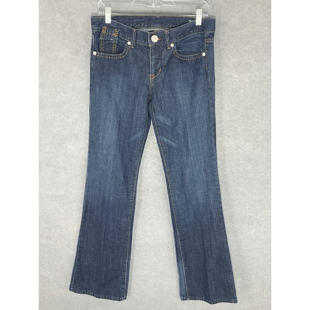 BCBG Maxazria Jeans Womens Sz 28 Blue Agnes Boot Cut Cotton Mid Rise Denim